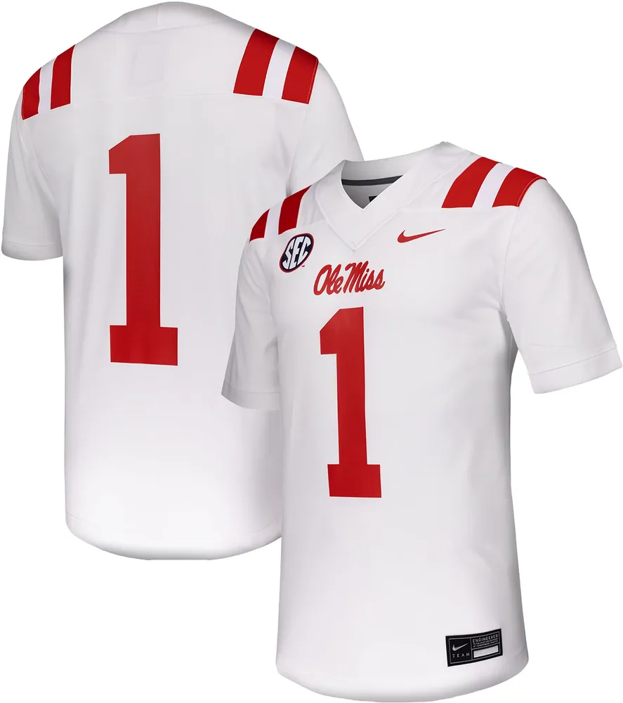 Nike Men's Ole Miss Rebels #10 White Replica Away Football Jersey