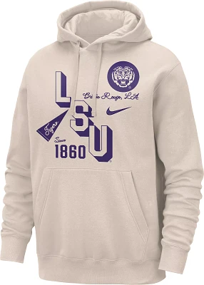 Nike Men's LSU Tigers Birch Sportswear Club Fleece Pullover Hoodie
