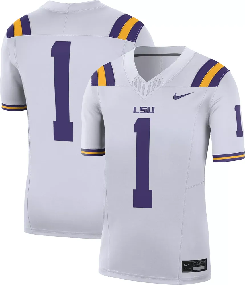 Nike Men's LSU Tigers White Dri-FIT Limited Football Jersey