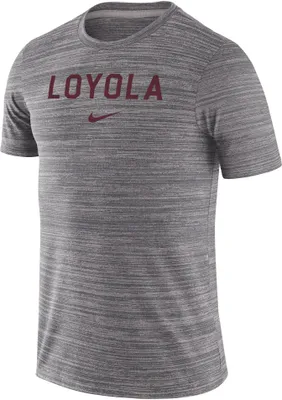 Nike Men's Loyola-Chicago Ramblers Grey Dri-FIT Velocity Football Team Issue T-Shirt