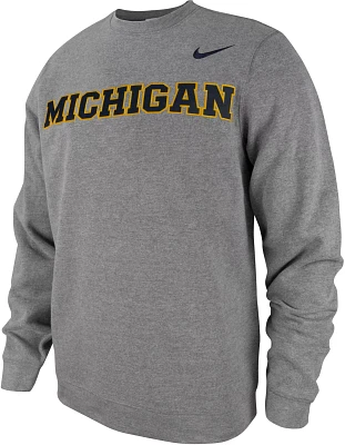 Jordan Men's Michigan Wolverines Grey Tackle Twill Pullover Crew Sweatshirt