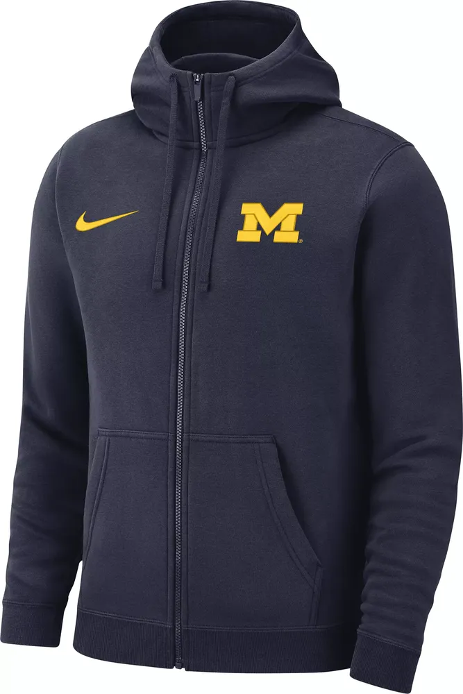 Nike Men's Michigan Wolverines Blue Club Fleece Full-Zip Hoodie