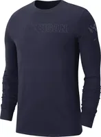 Nike Men's Michigan Wolverines Blue Classic Core Cotton Long-Sleeve Shirt