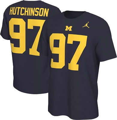 Nike Men's Michigan Wolverines #97 Blue Hutchinson Retro Football Jersey T-Shirt