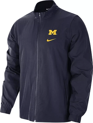 Nike Men's Michigan Wolverines Blue Woven Full-Zip Jacket