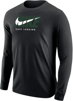 Nike Men's Michigan State Spartans East Lansing Black City 3.0 Long Sleeve T-Shirt