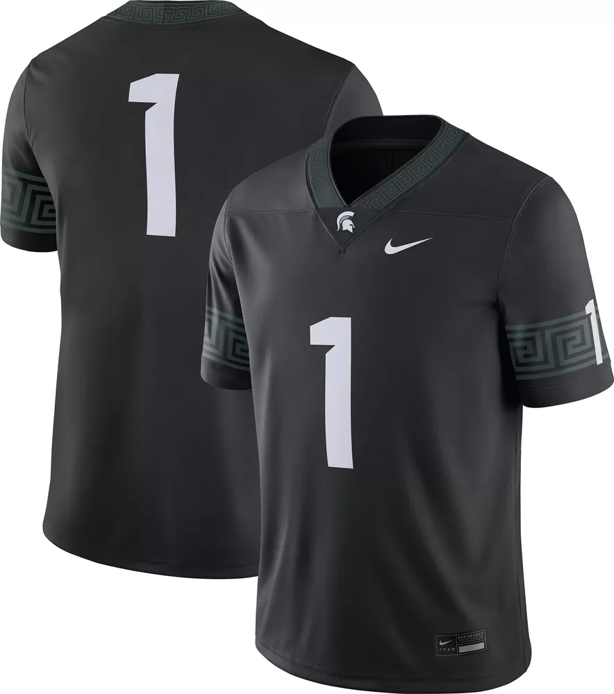 Nike Men's Michigan State Spartans #1 Black Alternate Dri-FIT Game Football Jersey