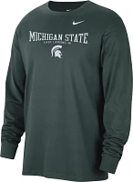 Nike Men's Michigan State Spartans Classic Core Cotton Logo Long Sleeve T-Shirt