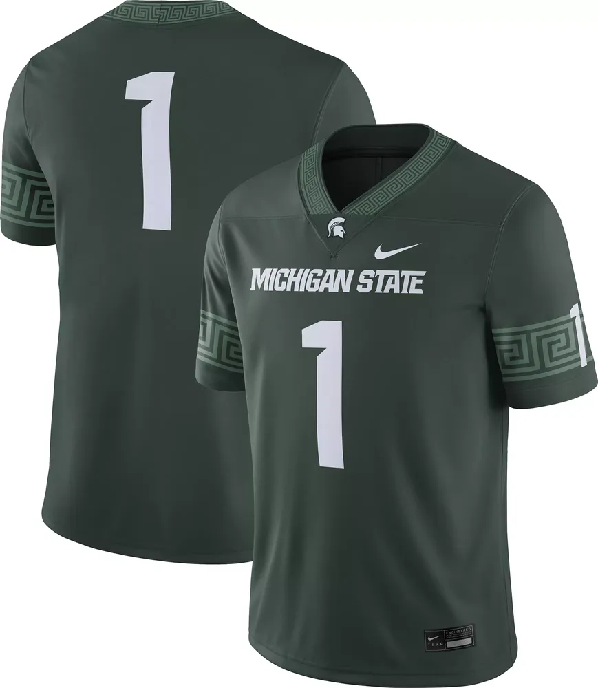 Nike Men's Michigan State Spartans #1 Green Dri-FIT Home Game Football Jersey