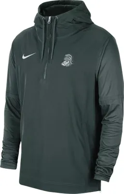 Nike Men's Michigan State Spartans Green Lightweight Football Sideline Player's Jacket