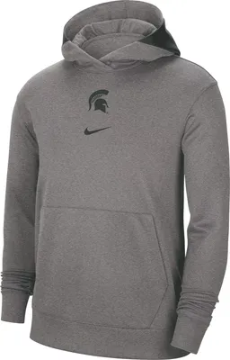 Nike Men's Michigan State Spartans Grey Spotlight Pullover Basketball Hoodie