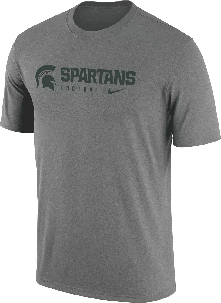 Nike Men's Michigan State Spartans Grey Dri-FIT Legend Football Team Issue T-Shirt