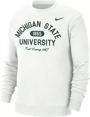 Nike Men's Michigan State Spartans White Everyday Campus Crew Neck Sweatshirt