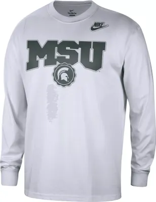 Nike Men's Michigan State Spartans White Max90 JV Long Sleeve T-Shirt