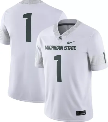 Nike Men's Michigan State Spartans #1 White Dri-FIT Away Game Football Jersey