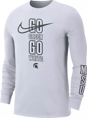 Nike Men's Michigan State Spartans Summit White Back 2 School Long Sleeve T-Shirt