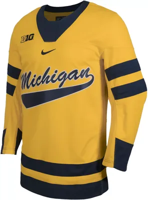 Jordan Men's Michigan Wolverines Maize Replica Hockey Jersey