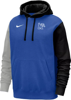 Nike Men's Memphis Tigers Colorblock Blue Club Fleece College Pullover Hoodie