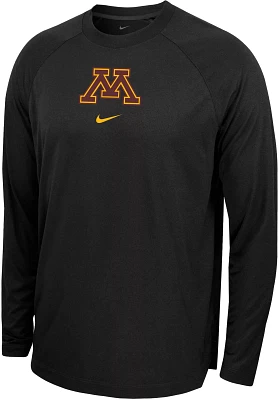 Nike Men's Minnesota Golden Gophers Black Spotlight Basketball Dri-FIT Long Sleeve Shirt