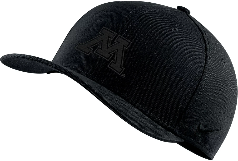 Nike Men's Minnesota Golden Gophers Triple Black Swoosh Flex Stretch Fit Hat