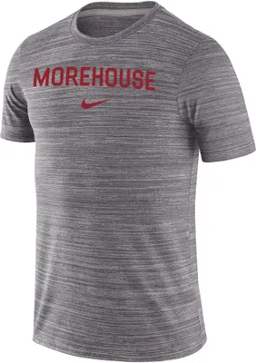Nike Men's Morehouse College Maroon Tigers Grey Dri-FIT Velocity Football Team Issue T-Shirt
