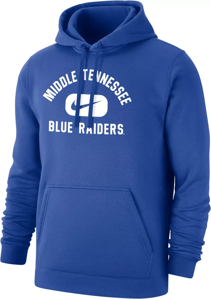 Nike Men's Middle Tennessee State Blue Raiders Blue Club Fleece Pill Swoosh Pullover Hoodie