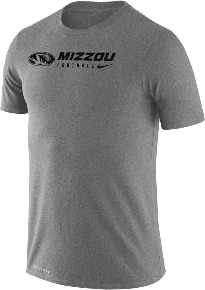 Nike Men's Missouri Tigers Grey Dri-FIT Legend Football Team Issue T-Shirt