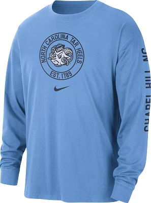 Nike Men's North Carolina Tar Heels Blue Max90 Heritage Long Sleeve T-Shirt