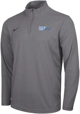 Nike Men's North Carolina Tar Heels Grey Intensity Quarter-Zip Shirt