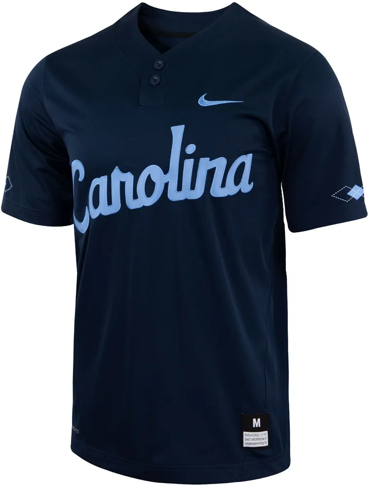 Nike Men's North Carolina Tar Heels Navy Two Button Replica Baseball Jersey