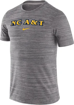 Nike Men's North Carolina A&T Aggies Grey Dri-FIT Velocity Football Team Issue T-Shirt