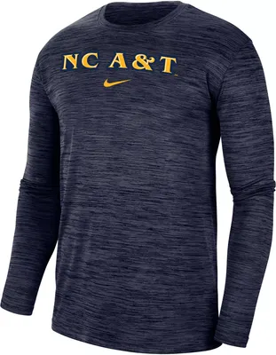 Nike Men's North Carolina A&T Aggies Aggie Blue Dri-FIT Velocity Football Team Issue T-Shirt