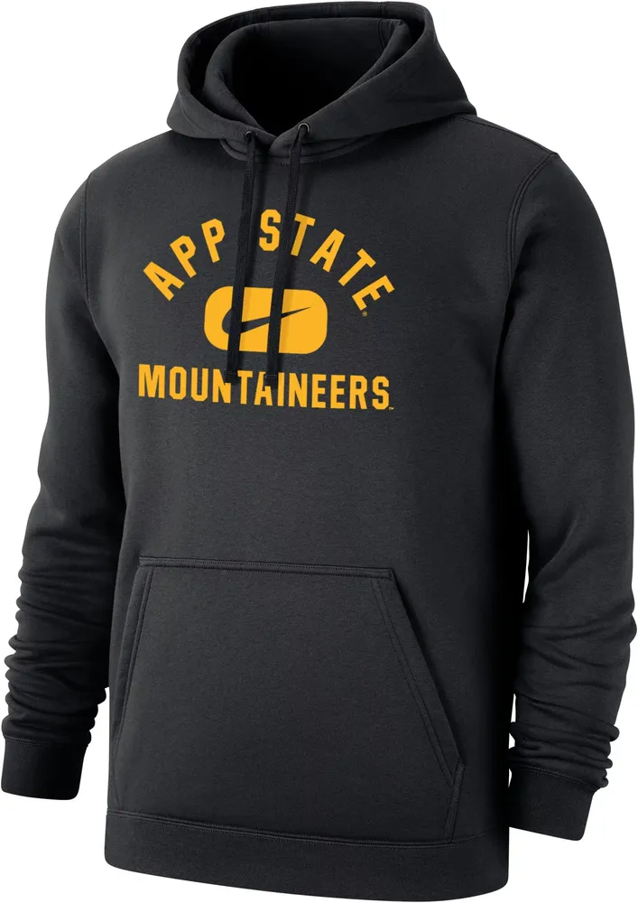 Nike Men's Appalachian State Mountaineers Black Club Fleece Pill Swoosh Pullover Hoodie