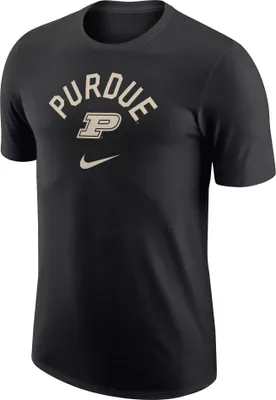 Nike Men's Purdue Boilermakers Black University Arch Logo T-Shirt