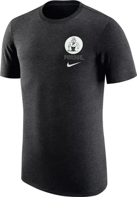 Nike Men's Purdue Boilermakers Black Tri-Blend Retro Logo T-Shirt