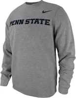 Nike Men's Penn State Nittany Lions Grey Tackle Twill Pullover Crew Sweatshirt