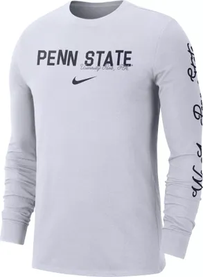 Nike Men's Penn State Nittany Lions White Cotton Varsity Game Long Sleeve T-Shirt