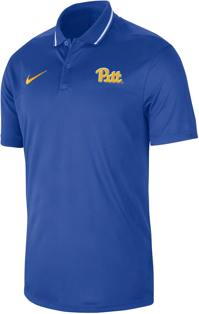 Nike Men's Pitt Panthers Blue Dri-FIT Football Sideline Coaches Polo