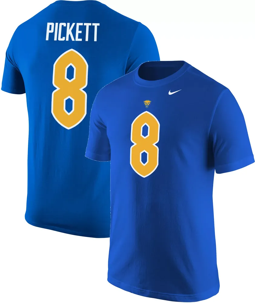 Nike Men's Pitt Panthers #8 Blue Kenny Pickett T-Shirt