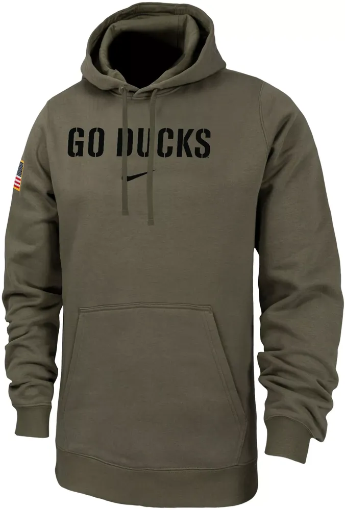 Dick's Sporting Goods Nike Men's Oregon Ducks Olive Club Fleece Military  Appreciation Pullover Hoodie