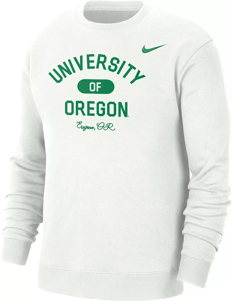 Nike Men's Oregon Ducks White Everyday Campus Crew Neck Sweatshirt