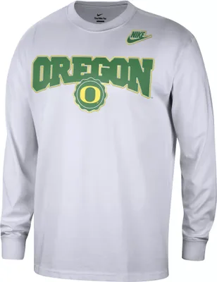 Nike Men's Oregon Ducks White Max90 JV Long Sleeve T-Shirt