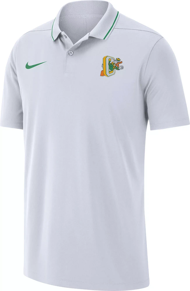 Nike Men's Oregon Ducks White Dri-FIT Coaches Polo