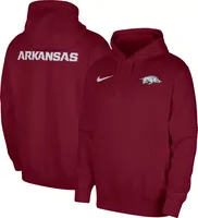 Nike Men's Arkansas Razorbacks Cardinal Football Team Issue Club Fleece Pullover Hoodie