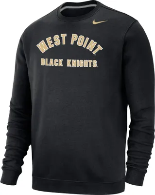 Nike Men's Army West Point Black Knights Club Fleece Arch Word Crew Neck Sweatshirt