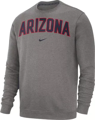 Nike Men's Arizona Wildcats Grey Club Fleece Crew Neck Sweatshirt