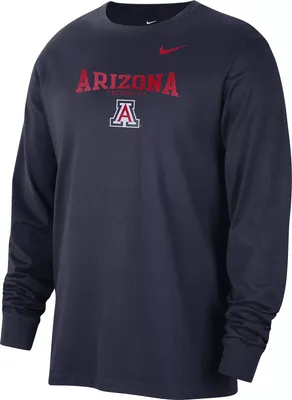 Nike Men's Arizona Wildcats Navy Classic Core Cotton Logo Long Sleeve T-Shirt