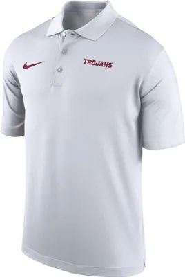 Nike Men's USC Trojans White Dri-FIT Woven Polo