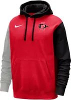 Nike Men's San Diego State Aztecs Colorblock Scarlet Club Fleece College Pullover Hoodie