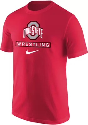 Nike Men's Ohio State Buckeyes Scarlet Wrestling Core Cotton T-Shirt